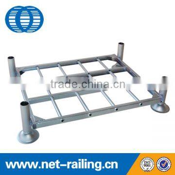 Portable foldable metal storage pallet stacking rack