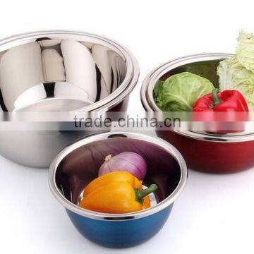 High Quality Stainless Steel Mixing Bowl Salad Bowl Color Bow With Paint photo-2