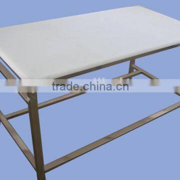 APEX supermarket stainless steel butcher meat partition chopping table/meat cutting board
