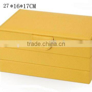 W1275Y-3 Wholesale 10'' Stackable Jewelry Display Tray Wooden Jewelry Case Leather Jewelry Tray photo-3