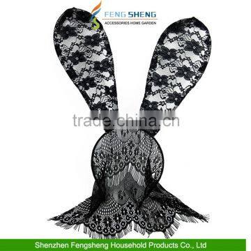 Halloween Costume Party Rabbit Bunny Ears Headband With Lace Eye Mask photo-4