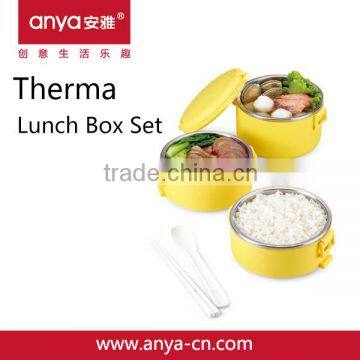 D672 outdoor portable therma stainless steel chamber preservation lunch box set