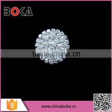 2015 hot sale high quality silver round crystal rhinestone brooch