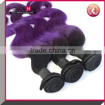 cheap wholesale purple human hair weave ombre remy hair extensions