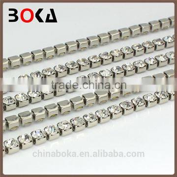 // Top selling ss18 imitation of // diamond non hotfix stones design gemstone chain //