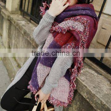 High Quality Star Favourite Warm Thick Winter Wool Scarf Lady Fashion Pashmina Shawl