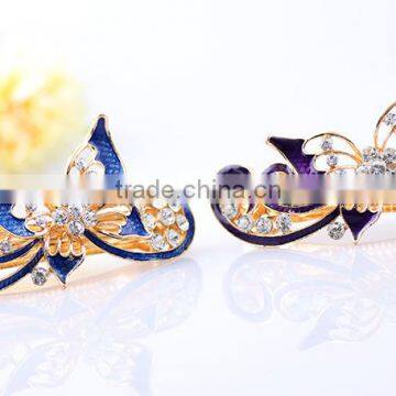Painted Lacquer Decoration Elegant Rhinestone Butterfly Hair Clip Hair Spring Clip,hair Clips photo-5