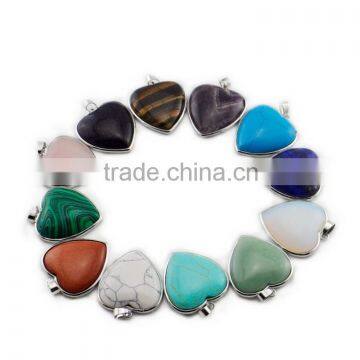 Wholesale Fashion Natural Semi-precious Stone Love Heart Pendants