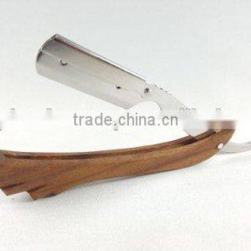 Wooden Straight Razor Natural Wood swing lock