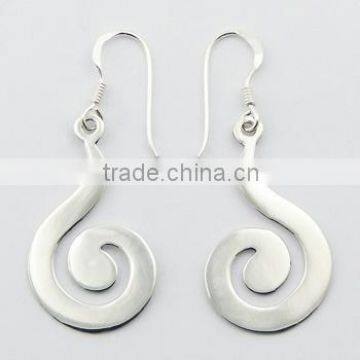 Swinging Twirls On Hooks 925 Silver Dangle Earrings