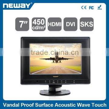 7 inch multi Touch HD Car Monitor With HDMI VGA Input