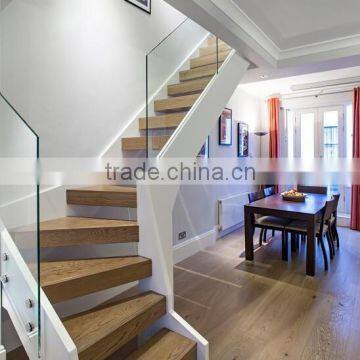 Triangle shape natural white oak solid wood stair treads