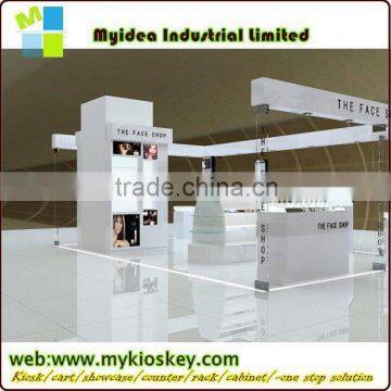 Wood Glass Cashier Counter With High Power LED Light