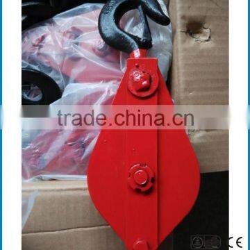 Open block pulley, hoisting pulley block triple wheel rotary hoist frame