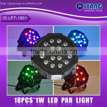 LP7-1801 18pcs 1W RGB plastic flat disco LED PAR LIGHT