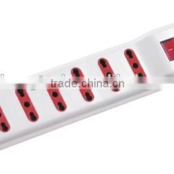 hot selling Italian socket power strip 6 outlets with switch