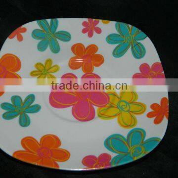 Plastic white square wholesale dinner plates