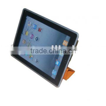 orange back stand colorful PU leather and TPU case for the new ipad 3