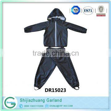 New Kids Suits With Lovely Point Printing pu rainwear