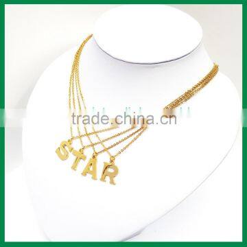 Initial Pendant Gold Chain Necklace photo-3