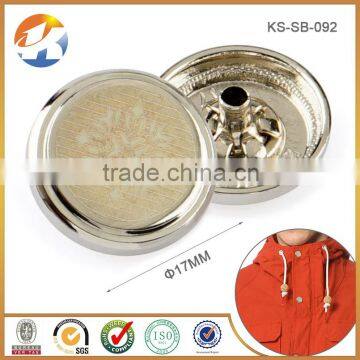 Shiny Nickel Logo Laser Screw Snap Button Metal