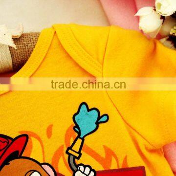 Bright Yellow Cycling Carters Bodysuits Baby Romper photo-3