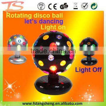 Rotating plastic transformer operated disco ball