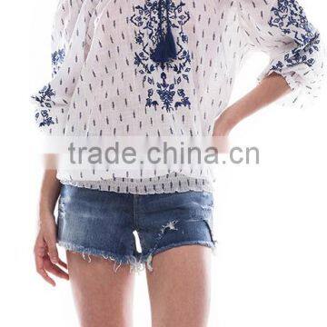 New Casual Daily Autumn off Shoulder Latest Fashion Blouse Design photo-4
