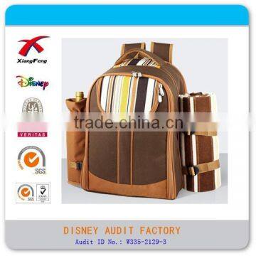 Shoulder Backpack Picnic Bag Set with Tableware for Four Person