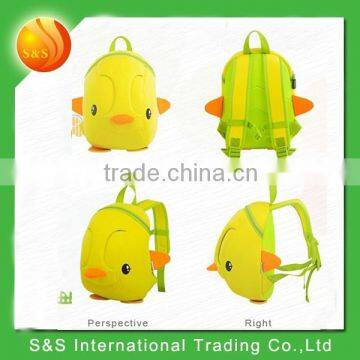 Kindergarden yellow little duck neoprene 3-6 years kids school bag