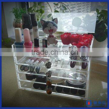 High Quality Customized Acrylic Makeup Organizer With Drawers / Wholesale Perspex Plexiglass Makeup Display Stand photo-3