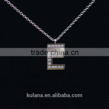 PN91403 Cubic Zirconia Pave Stainless Steel Letter Initial Alphabet K Pendant Necklace