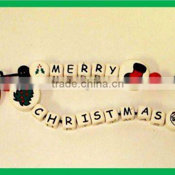 Christmas Beaded Keychain, Christmas Gift Souvenirs, Christmas Ceramic Beads