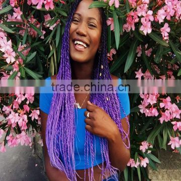 24inch 100g Lilac Ombre Two Colored Crochet Hair Extension Synthetic Braids Silky Jumbo Braid Hair for Crochet Box Briads Dreads