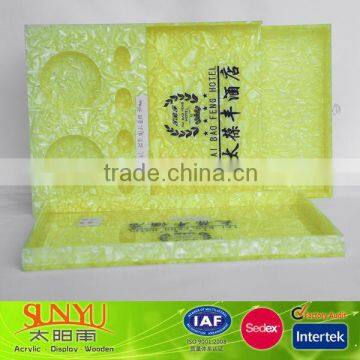 Custom Luxury Yellow Hotel Supplies Acrylic Display Stand