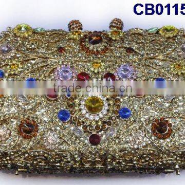 CB0115-7 2015 new design high quality fashion Italian style small handbag with heavy shining stones for lady disgn