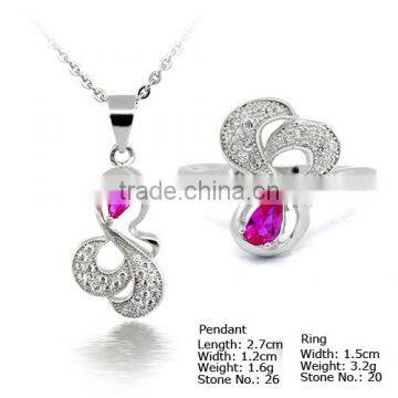 [SZ3-0001] 925 Silver Jewelry Set with CZ Stones, Micro Pave Setting, Jewelry Set for Wedding,Rhodium Plated & Nickel Free