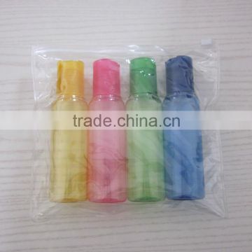 100ml PET 4 color travel set plastic bottle with pvc bag