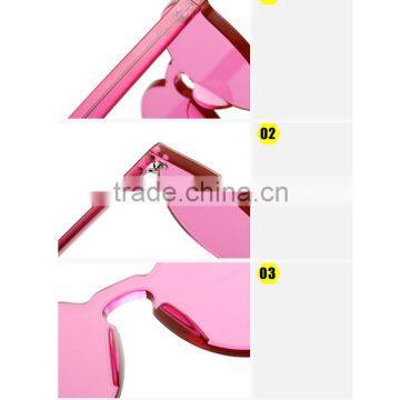 2016 Wholesale Rimless Sunglasses Women Brand Designer Cat Eye Shades Round Sun Glasses Eyewear Integrated Lens UV400 CC0566 Quality Choice photo-4