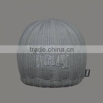 CHARACTER GREY EMBROIDERY BEANIE HATS WHOLESALE WITH WOVEN LABEL photo-3