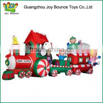 outdoor inflatable christmas santa in train for great fun and decoration