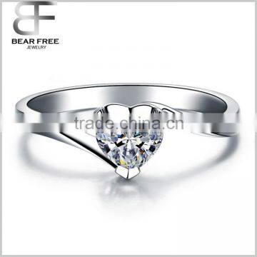 Engagement White Gold Plated CZ Promise Love Wedding Rings 925 Sterling Silver photo-3