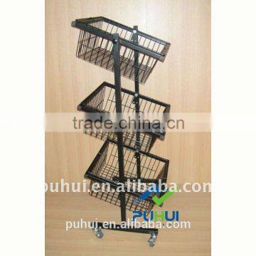 3 Tier Mobile Merchandising Wire Basket photo-3