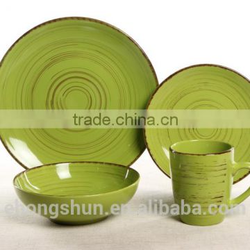 16pcs color best glazed stoneware ceramic dinner set