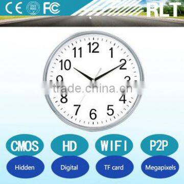 CMOS 0.3MP HD pinhold hidden wifi wall clock camera high capacity battery