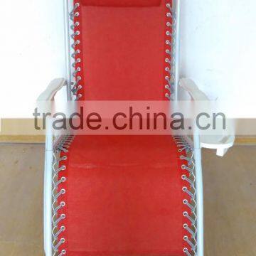 Red textline fabric foldable zero gravity chair