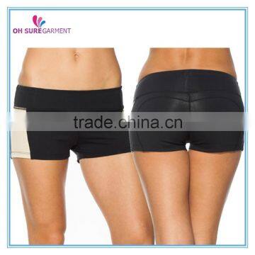 womens nylon spandex running shorts, gym shorts, dry fit yoga shorts