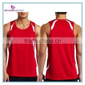 100% polyester dry fit racing singlet running singlet for men