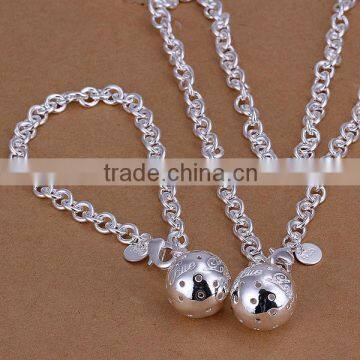 wholesale jewelry earrings and necklace fashion 2014 women 925 sterling silver jewellery set