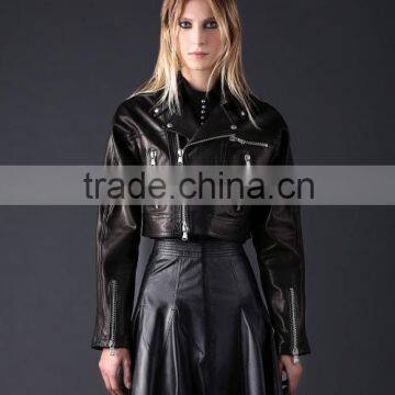 Women Leather Dress , Fancy Leather Dress , Ladies Black Leather Dress , Girls Brown Leather Dress photo-2